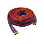 6mm Red Blue twin hose, 5m long with Harris quality fittings/tagged