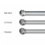 Ball Shape Burrs KUD 1/4" Shank - Tungsten Carbide