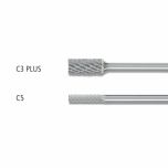 Miniature Burrs ZYAS 3mm Shank - Cylindrical End Cut - Tungsten Carbide