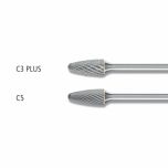 Miniature Burrs RBF 3mm Shank - Tree Radius End - Tungsten Carbide