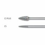 Miniature Burrs SPG 3mm Shank - Pointed Tree - Tungsten Carbide
