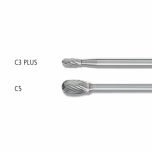 Miniature Burrs TRE 3mm Shank - Oval Shape - Tungsten Carbide