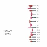 B Shape 3mm & 1/8" Shank Aluminium Oxide - Pink - O Hardness