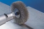 Shaft Mounted Wheel Brushes RBU - Crimped STEEL Wire - 6mm Shaft - Single Pack
