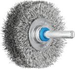 Shaft Mounted Wheel Brushes RBU - Crimped INOX Wire - 6mm Shaft - Various Sizes