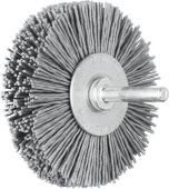 Shaft Mounted Wheel Brushes RBU - Plastic Filament Silicon Carbide (SiC) - 6mm Shaft - Various Sizes