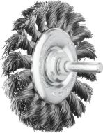 Shaft Mounted Wheel Brushes RBG - Twist Knot STEEL Wire - 6mm Shaft - Various Sizes