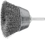 Shaft Mounted Cup Brushes TBU - Crimped STEEL Wire - 6mm Shaft - Various Sizes