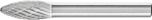 Flame Shape Burr B 1/4" Shank SH-2 B 7.9x19x6.35 C3 PLUS