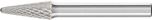 Cone Radius End Burr KEL 1/4" Shank SL-2 KEL 7.9x22.2x6.35 C3 PLUS
