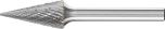 Pointed Cone Burr SKM 1/4" Shank SM-5 SKM 12.7x25.4x6.35 C3 PLUS