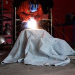 Chrome Leather Welding Drape 1.8m x 1.8m