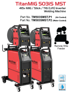 Titan 503iS MST 500Amp Mig / Stick / Dc Tig Welder (Air Cooled) Twin Pulse