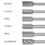 Cylindrical Burrs ZYA 1/4" Shank - Tungsten Carbide