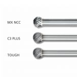 Ball Shape Burrs KUD 1/4" Shank - Tungsten Carbide