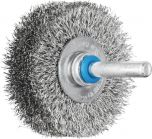 Shaft Mounted Wheel Brushes RBU - Crimped INOX Wire - 6mm Shaft - Various Sizes