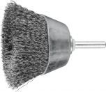 Shaft Mounted Cup Brushes TBU - Crimped STEEL Wire - 6mm Shaft - Various Sizes