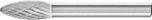 Flame Shape Burr B 1/4" Shank SH-2 B 7.9x19x6.35 C3 PLUS