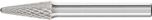 Cone Radius End Burr KEL 1/4" Shank SL-2 KEL 7.9x22.2x6.35 C3 PLUS