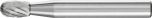 Oval Shape Extended Burr 1/4" Shank SE-1 L4 TRE 6.35x9.5x6.35-150 C3 PLUS