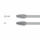 Miniature Burrs RBF 3mm Shank - Tree Radius End - Tungsten Carbide