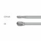 Miniature Burrs TRE 3mm Shank - Oval Shape - Tungsten Carbide