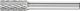 Cylindrical End Cut Burr ZYAS 6mm Shank ZYAS 0820/6 TOUGH