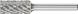 Cylindrical Burr ZYA 6mm Shank ZYA 1225/6 C NON-FERROUS