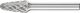 Conical Radius End Burr KEL 6mm Shank KEL 1020/6 C NON-FERROUS