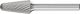 Conical Radius End Burr KEL 6mm Shank KEL 1225/6 C3 PLUS