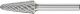 Conical Radius End Burr KEL 6mm Shank KEL 1230/6 C NON-FERROUS