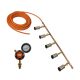 5 X BURNERS on 1M of Copper header with 15M of 10mm LPG Hose & High Flow 825Z005 Reg