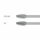 Miniature Burrs RBF 3mm Shank - Tree Radius End - Tungsten Carbide