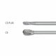 Miniature Burrs TRE 3mm Shank - Oval Shape - Tungsten Carbide