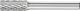 Cylindrical End Cut Burr ZYAS 6mm Shank ZYAS 0820/6 TOUGH