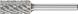 Cylindrical Burr ZYA 6mm Shank ZYA 1225/6 C NON-FERROUS