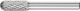 Cylindrical Radius Burr WRC 6mm Shank WRC 0820/6 C3 PLUS