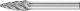 Tree Radius End Burr RBF 6mm Shank RBF 0618/6 C ALU