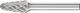 Conical Radius End Burr KEL 6mm Shank KEL 1020/6 C NON-FERROUS