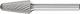 Conical Radius End Burr KEL 6mm Shank KEL 1225/6 C3 PLUS