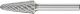 Conical Radius End Burr KEL 6mm Shank KEL 1230/6 C NON-FERROUS