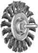 Shaft Mounted Wheel Brush - Twist Knot STEEL Wire - 6mm Shaft RBG 7006/6 ST 0.35