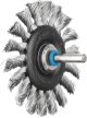 Shaft Mounted Wheel Brush - Twist Knot Wire - 6mm Shaft RBG 7006/6 INOX 0.35