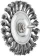 Shaft Mounted Wheel Brush - Twist Knot STEEL Wire - 6mm Shaft RBG 10012/6 ST 0.50