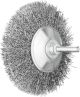 Shaft Mounted Wheel Brush - Bevel Crimped STEEL Wire - 6mm Shaft KBU 9510/6 ST 0.30 SG